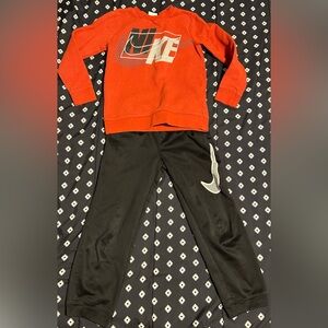 Nike kids red sweater logo & Black Nike adjustable Elastic pants-size 6/7